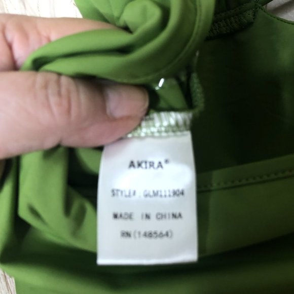 AKIRA Undeniable Sleeveless Cutout Halter Bodysuit Green M - Picture 8 of 13